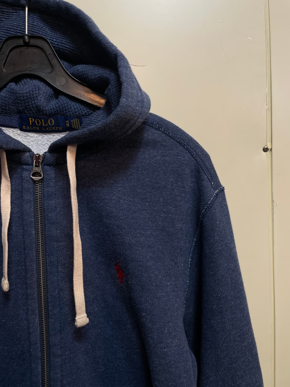 폴로 데님컬러 기모 후드집업 상품이미지2