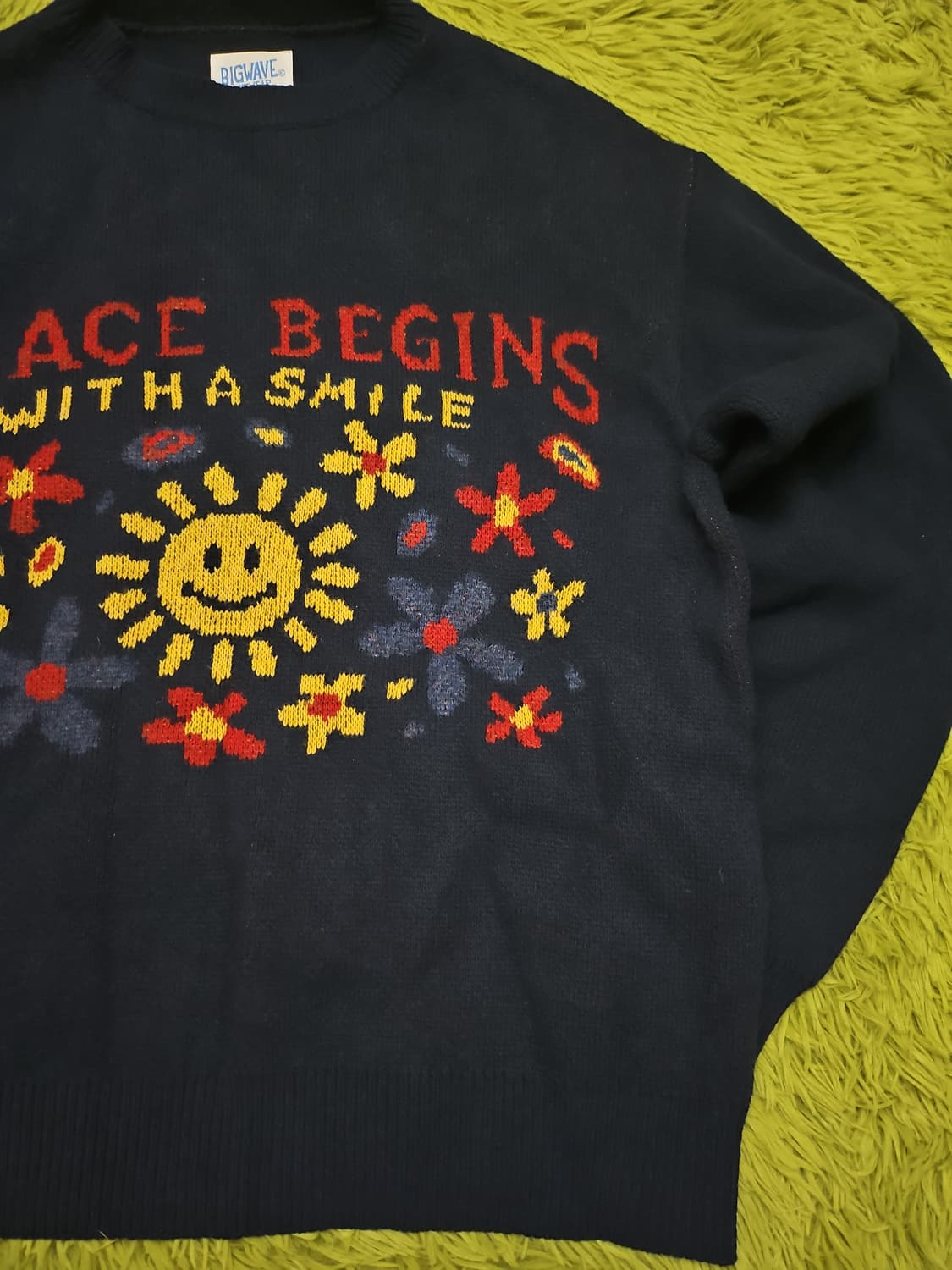 빅웨이브 자수 니트 XL 상품이미지4