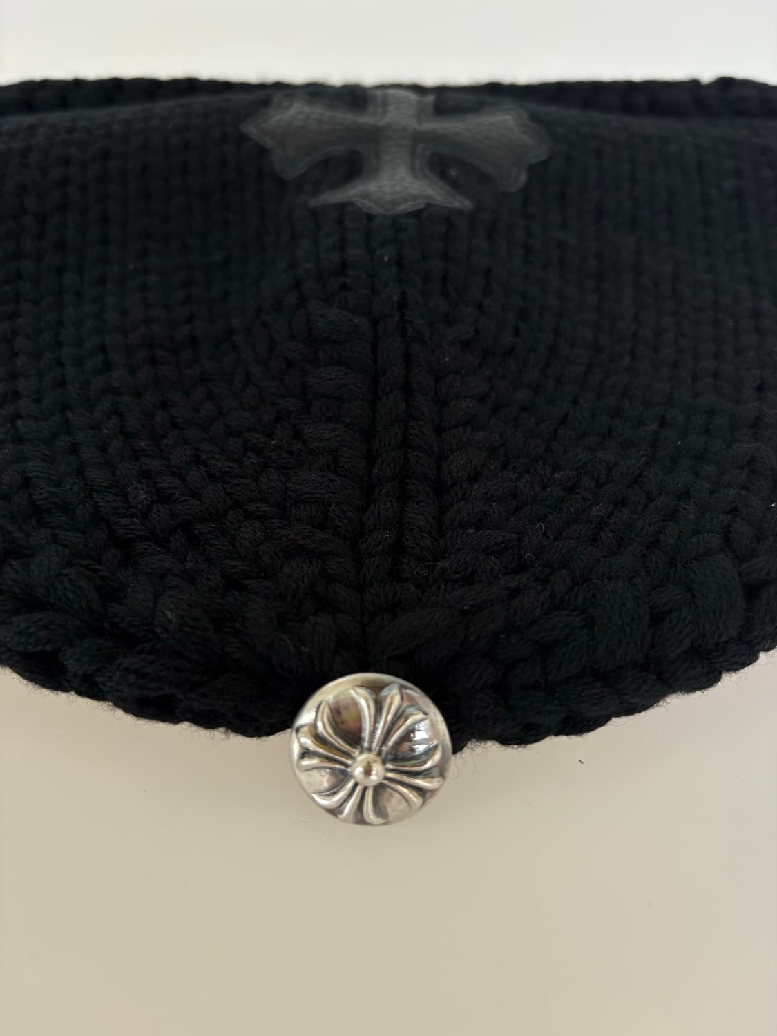 크롬하츠  레더 크로스패치 블랙 캐시미어 비니 상품이미지3