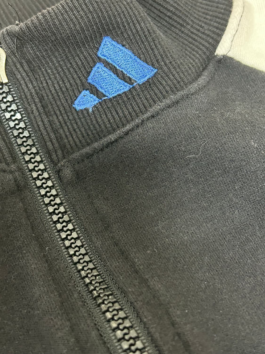 90s 아디다스 스카이블루 빅로고 스웻 풀집업 자켓 상품이미지5