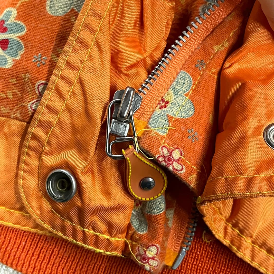 [정품] 오렌지 꽃무늬 봄버 자켓 b19 상품이미지5