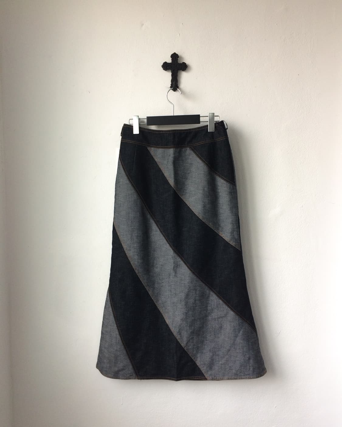 Patch work point long skirt 상품이미지2