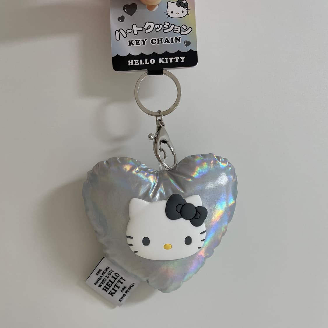 헬로키티 하트 쿠션 키링 실버 상품이미지1