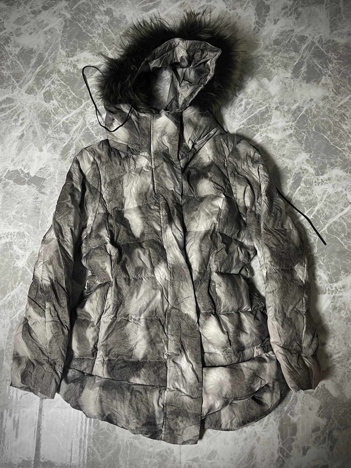 grunge fur padding jumper 상품이미지1