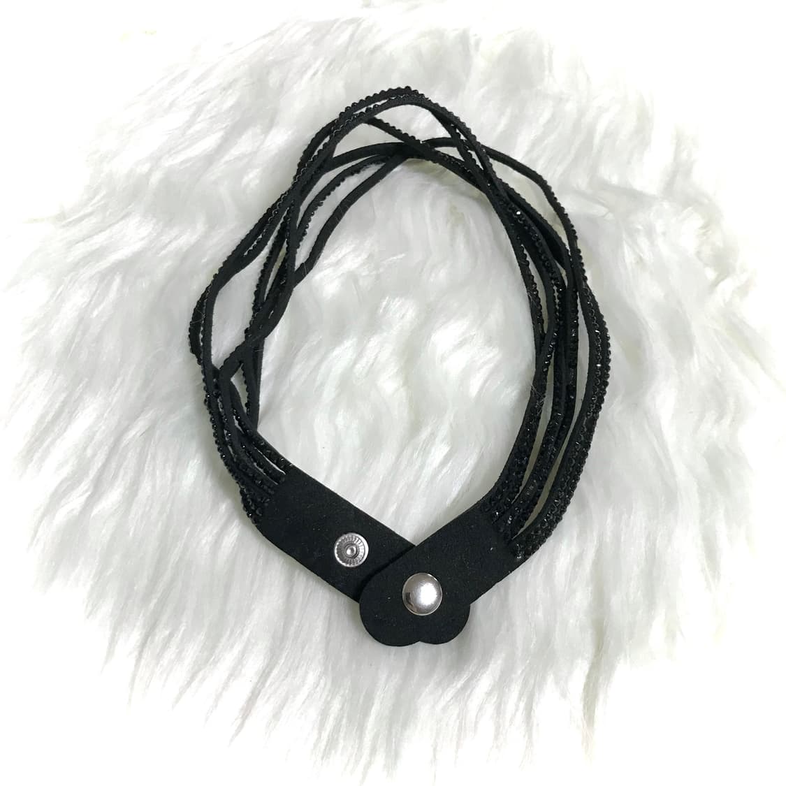 빈티지 락시크 펑크 큐빅 끈 목걸이 (두줄 팔찌 가능) 상품이미지1