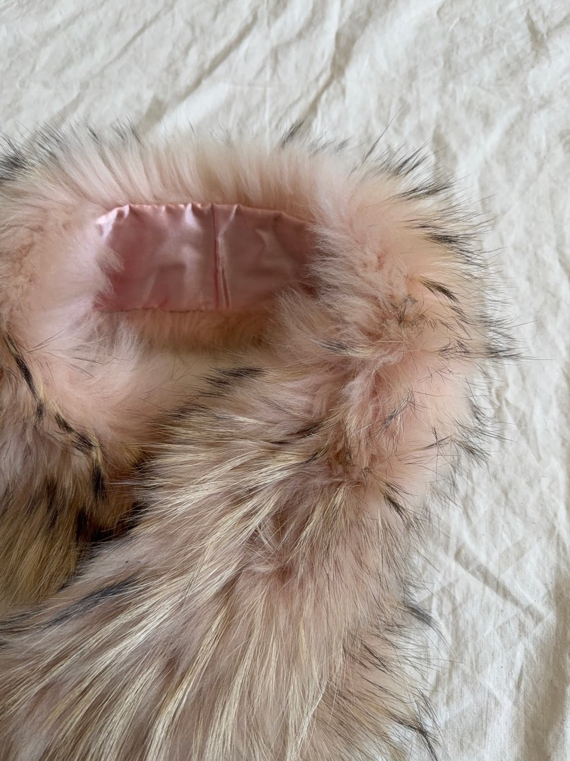 리즈리사 핑크베이지 라쿤퍼 넥워머 머플러 상품이미지3