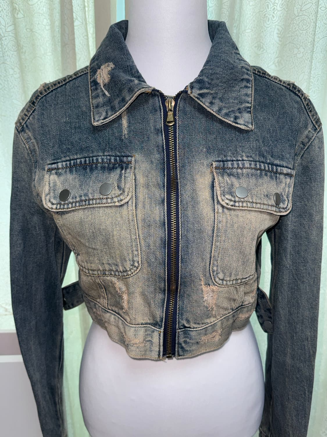 Betty boop crop denim jacket 상품이미지1