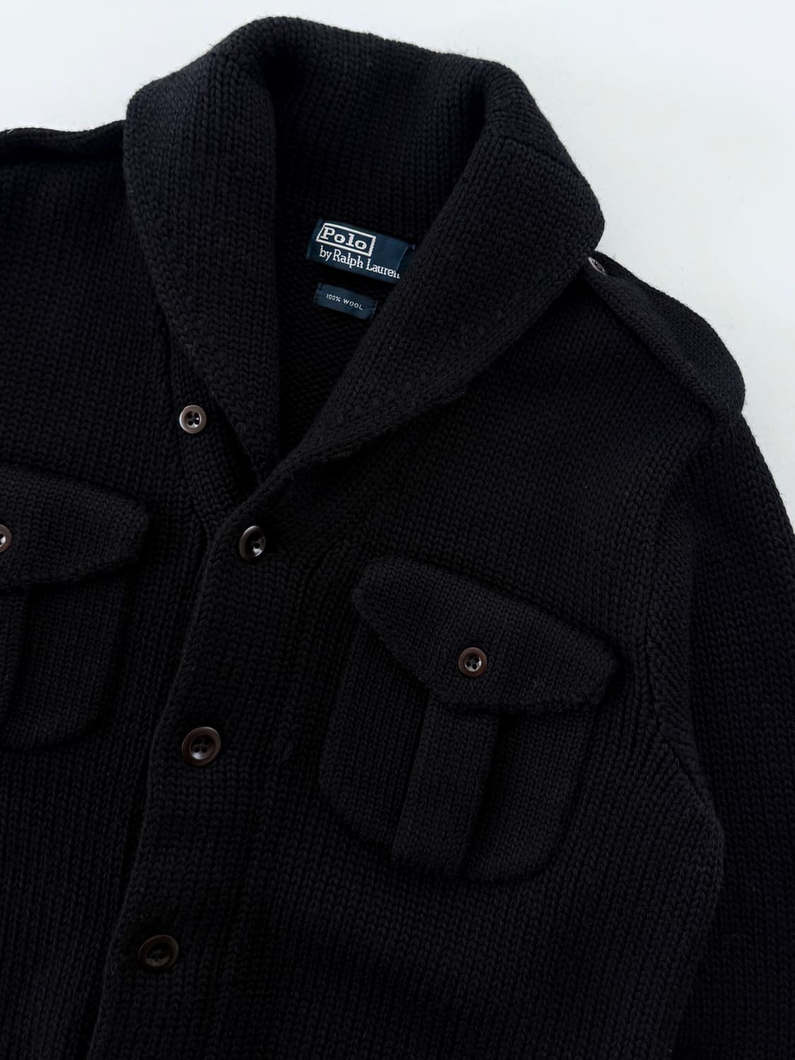 폴로 랄프로렌 루즈핏 숄카라 밀리터리 해비 울 가디건 상품이미지4