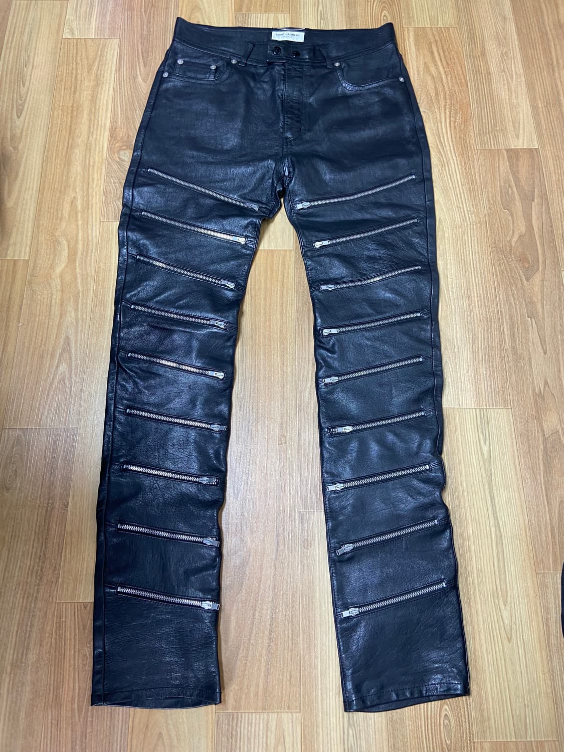 48 생로랑 FW15 멀티 지퍼 레더 팬츠 상품이미지1