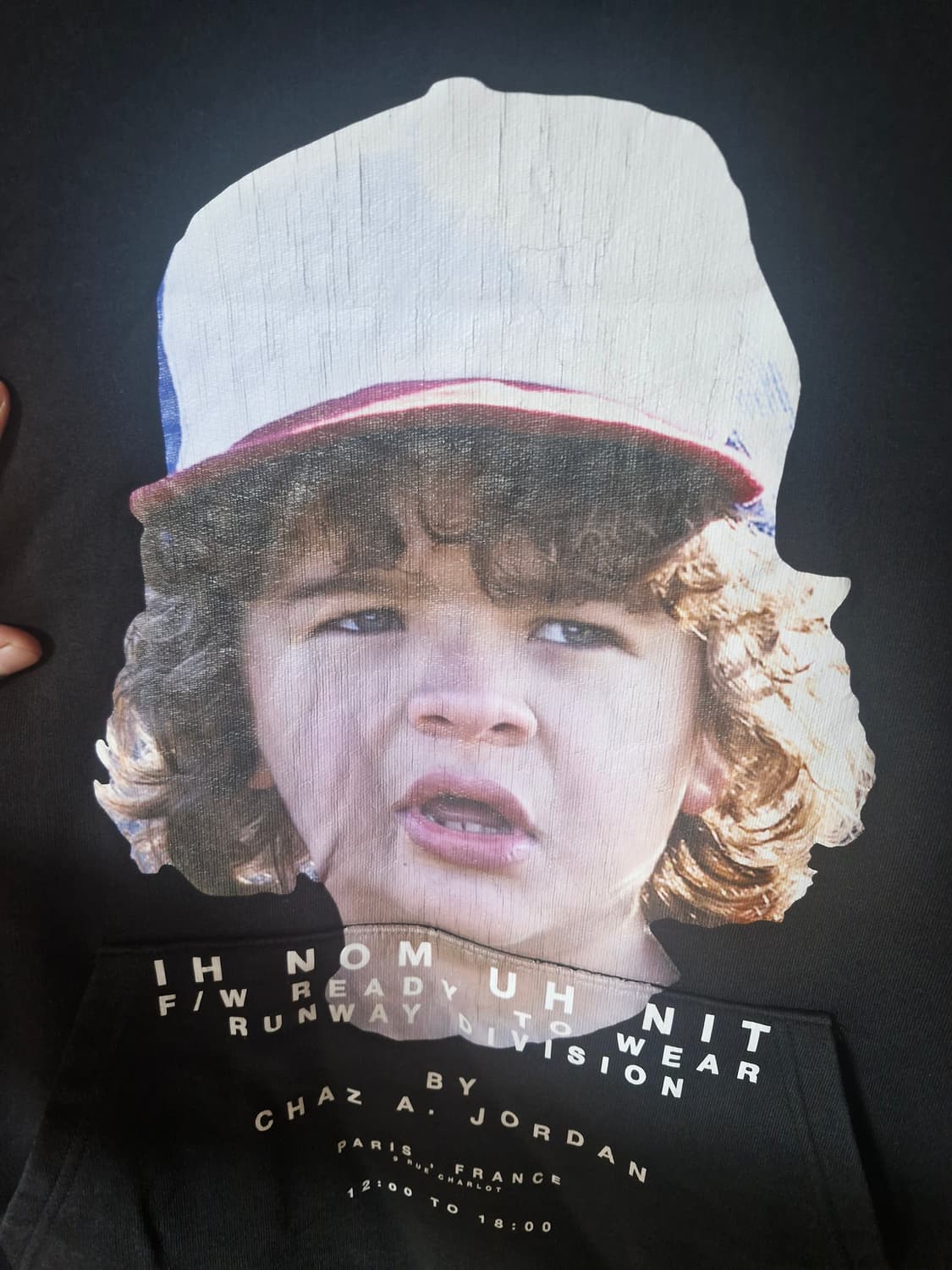 IH NOM UH NIT 기묘한 이야기 더스틴 후드티 블랙 L 상품이미지2