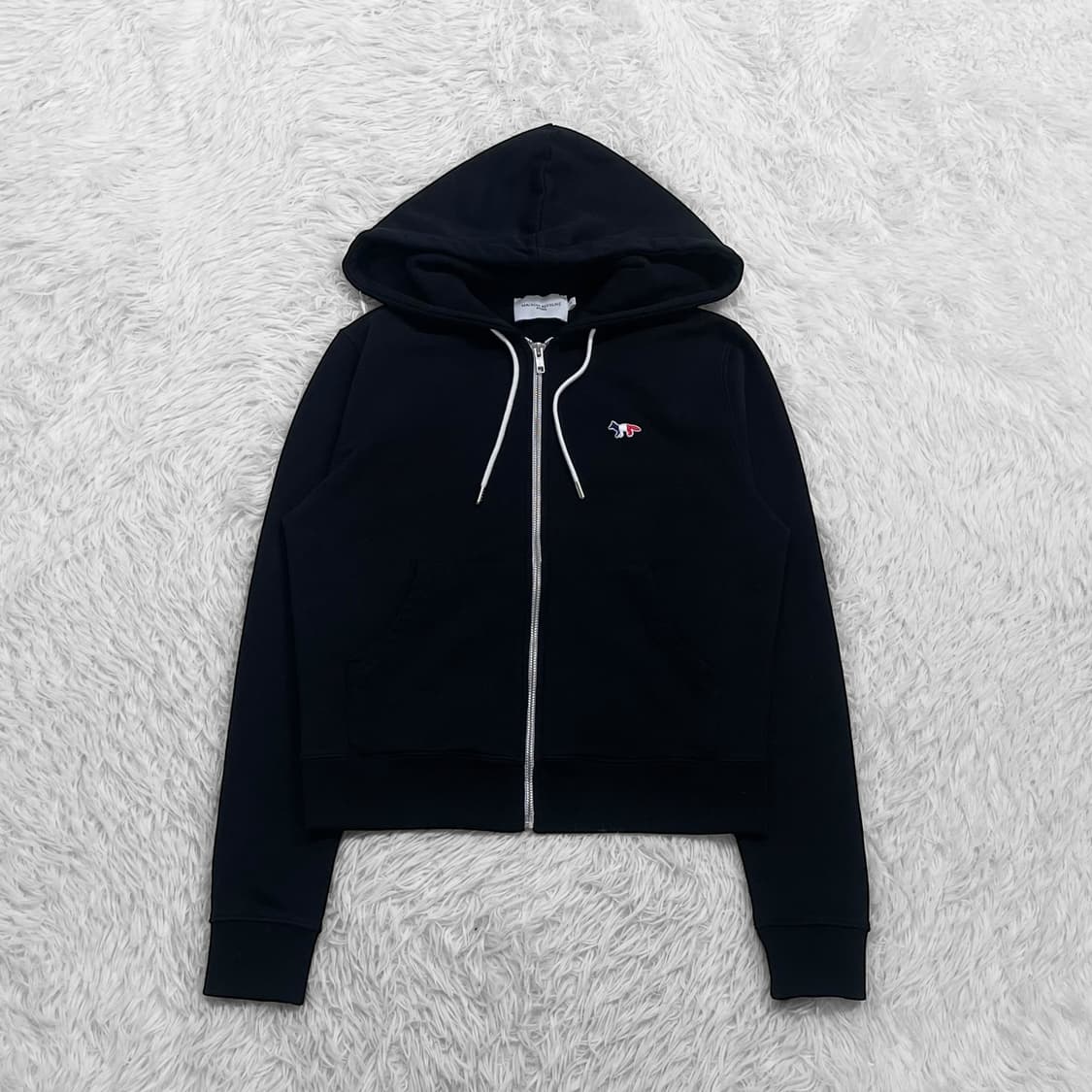 메종키츠네 트리플 컬러 폭스 후드집업 블랙 상품이미지2