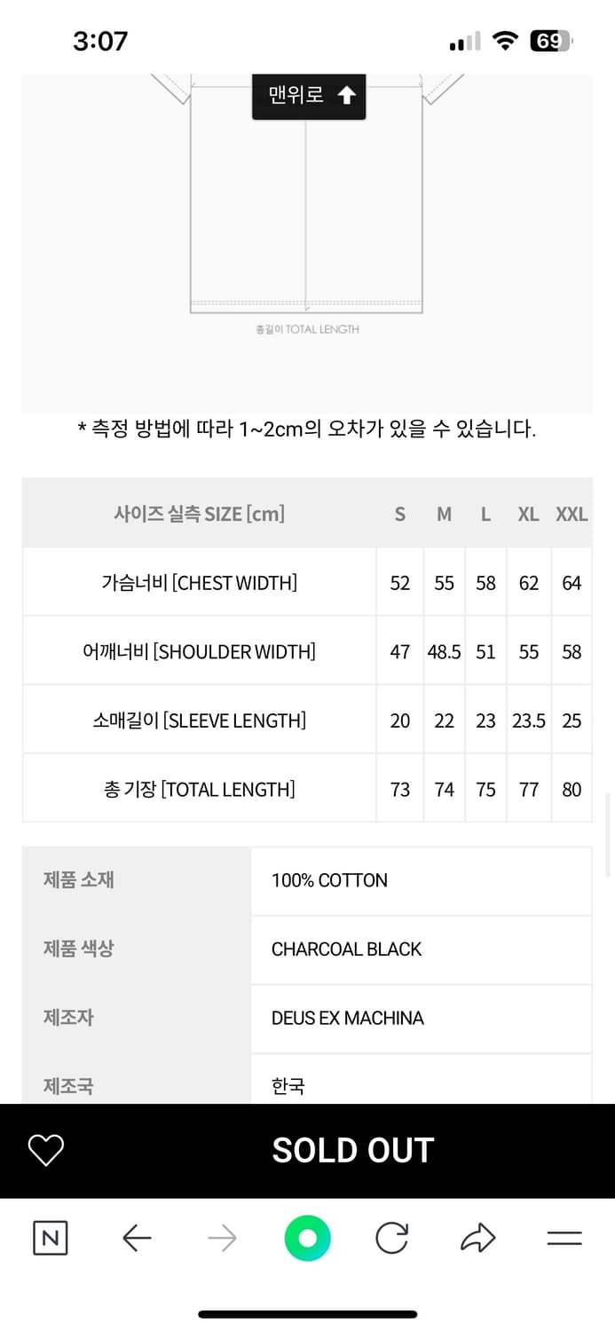 데우스엑스마키나 DEUS 빈티지 워시드 서울 반팔 티셔츠 차콜 L 상품이미지4