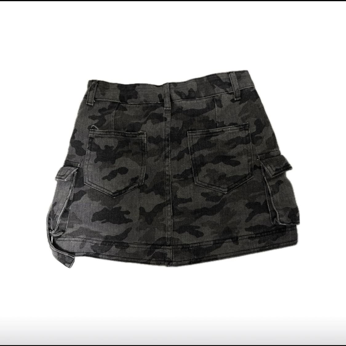 카모플라쥬 그레이블랙 카고 포켓 미니스커트 55~66사이즈 M 상품이미지2