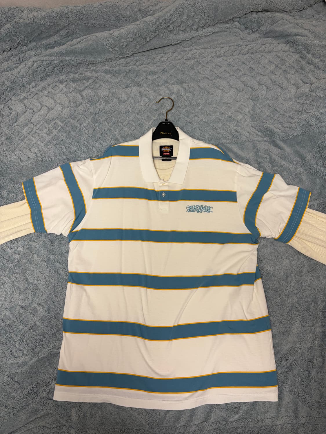 슈프림X디키즈 써멀 폴로 화이트 상품이미지2