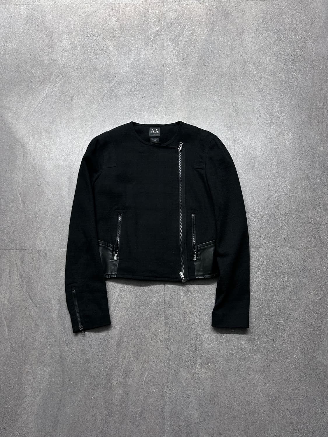 deadstock* 아르마니 사선 지퍼 트위드 크롭 자켓 상품이미지4