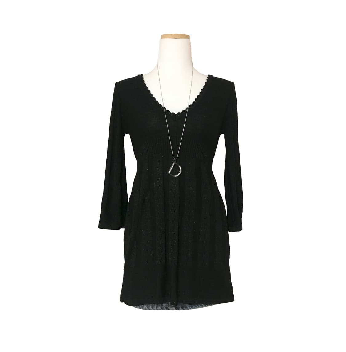 글리터 슬림핏 7부 니트 상품이미지1