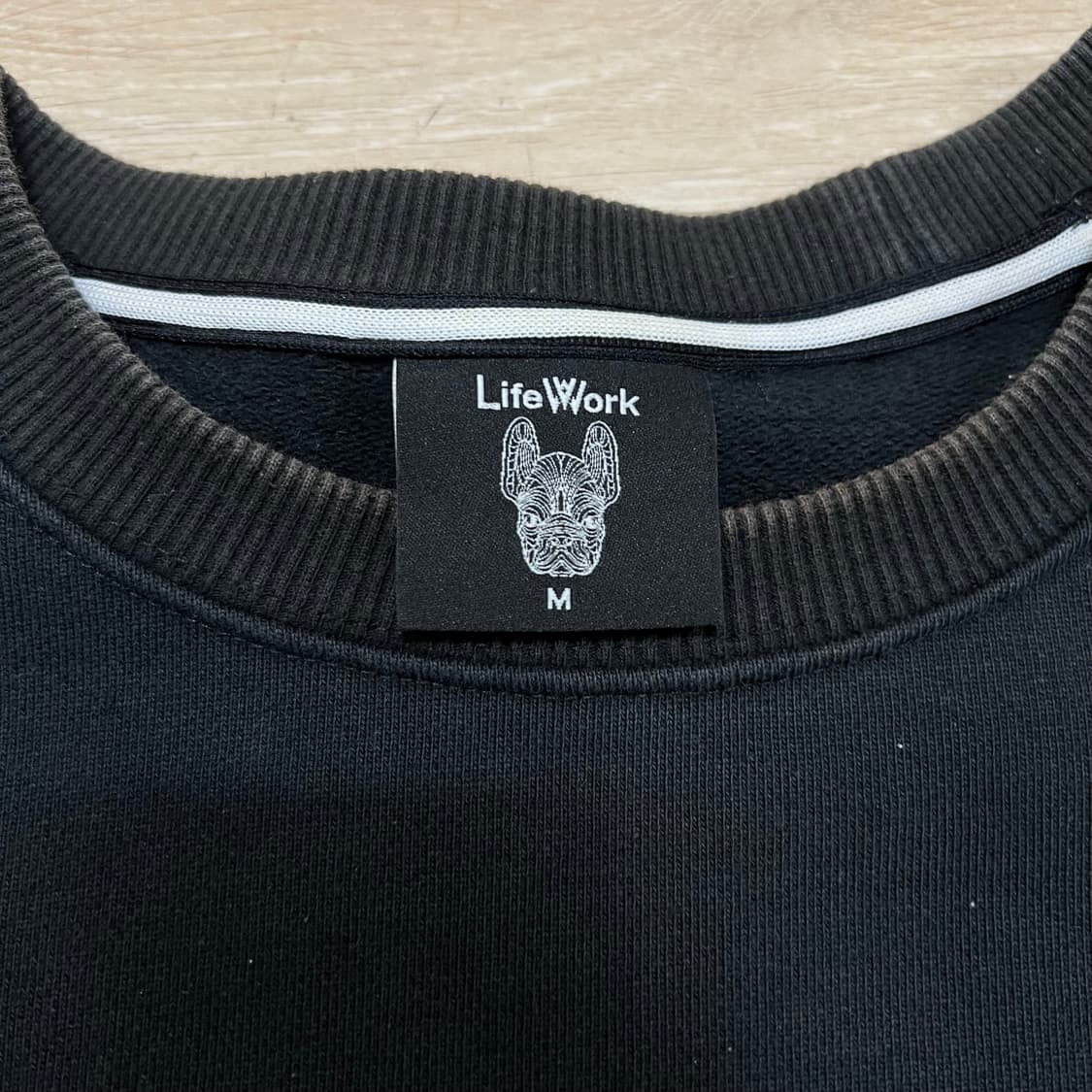 라이프워크 빅로고 프린팅 맨투맨 크루넥 티셔츠 [블랙] M/95 상품이미지4