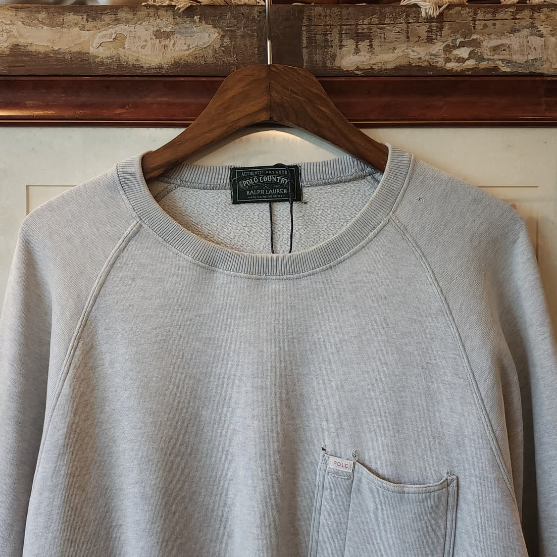 90s 폴로 컨트리 포켓 스웻셔츠 라이트 그레이 M 상품이미지3