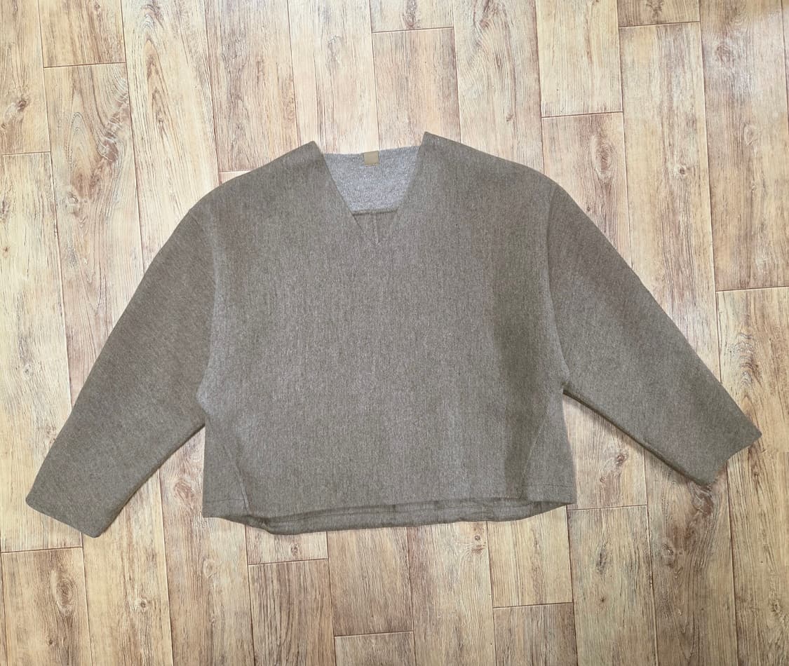 시스템(SYSTEM) V넥 울 블렌드 오버사이즈 탑 프리사이즈 상품이미지1