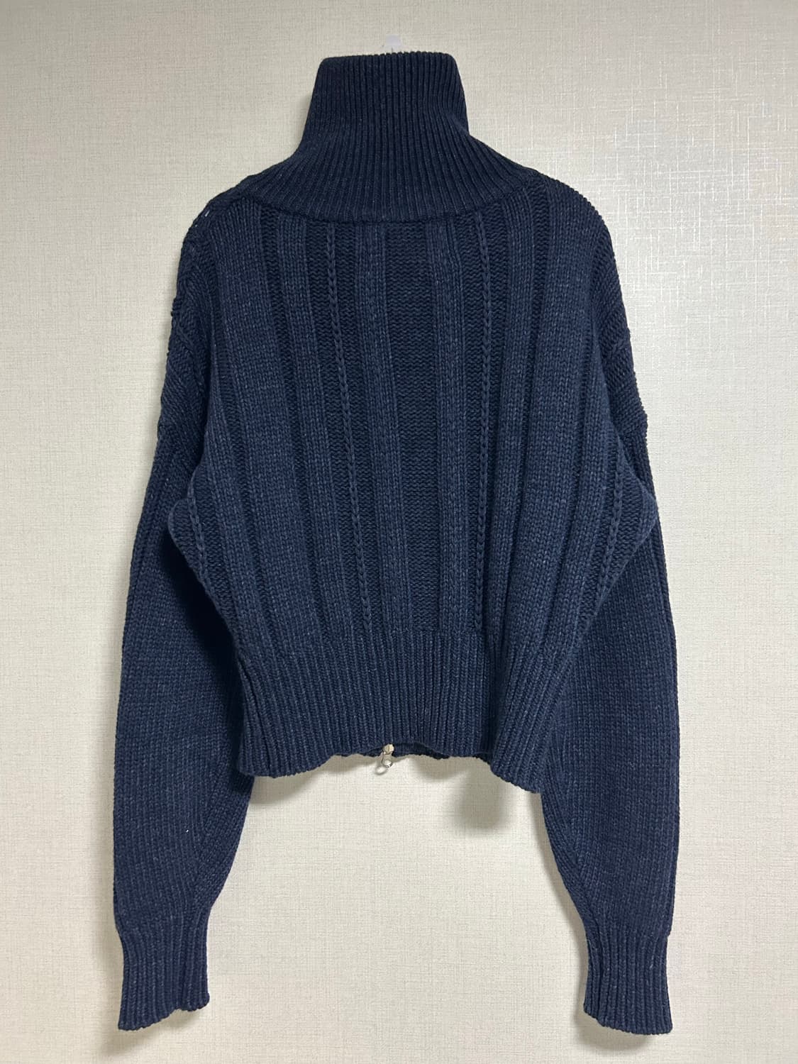 시티브리즈 울 케이블 니트 집업 가디건 네이비 (차정원, 윈터 착용)  상품이미지9