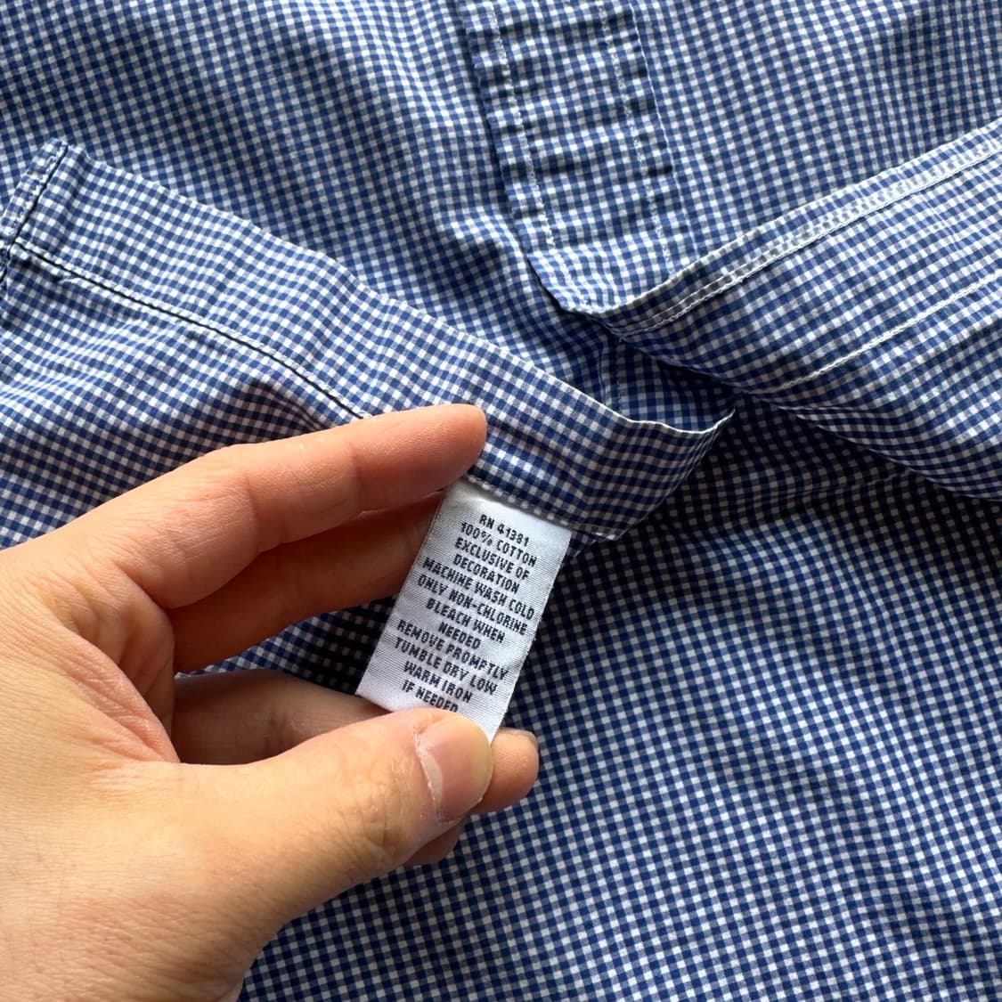 폴로 랄프로렌 블루 깅엄 체크 셔츠 상품이미지4
