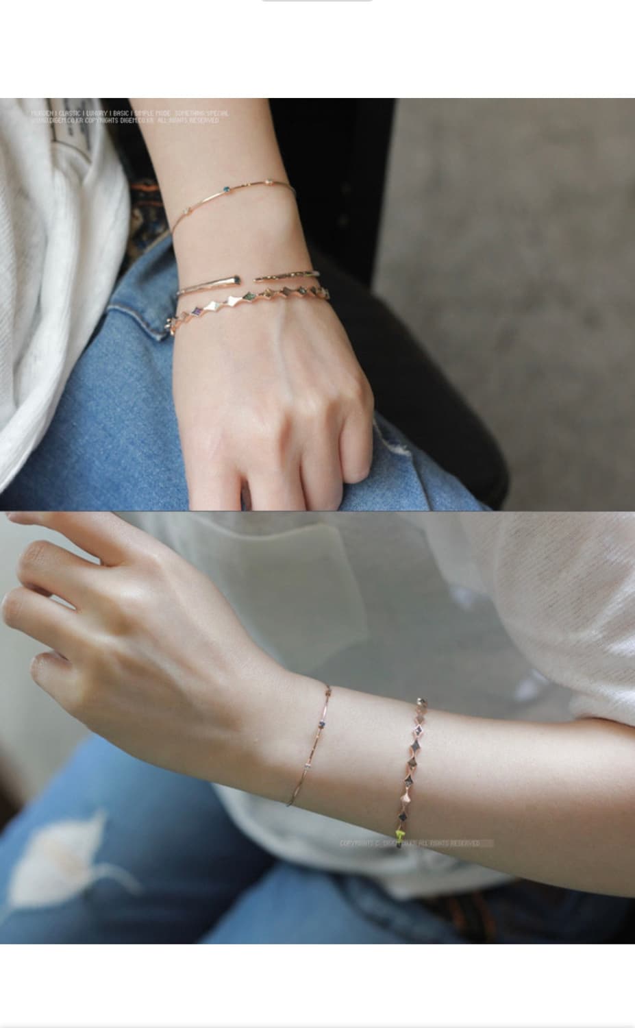 14k다이아포인트 오픈와이어뱅글팔찌 상품이미지4