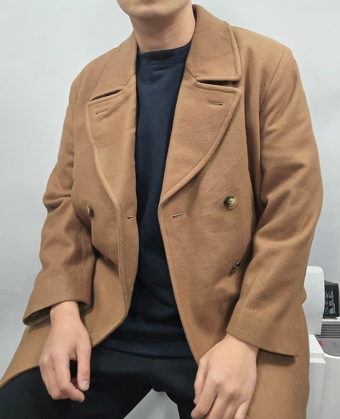 CHAPS 챕스랄프로렌 더블 브레스트 울 코트 브라운 상품이미지1