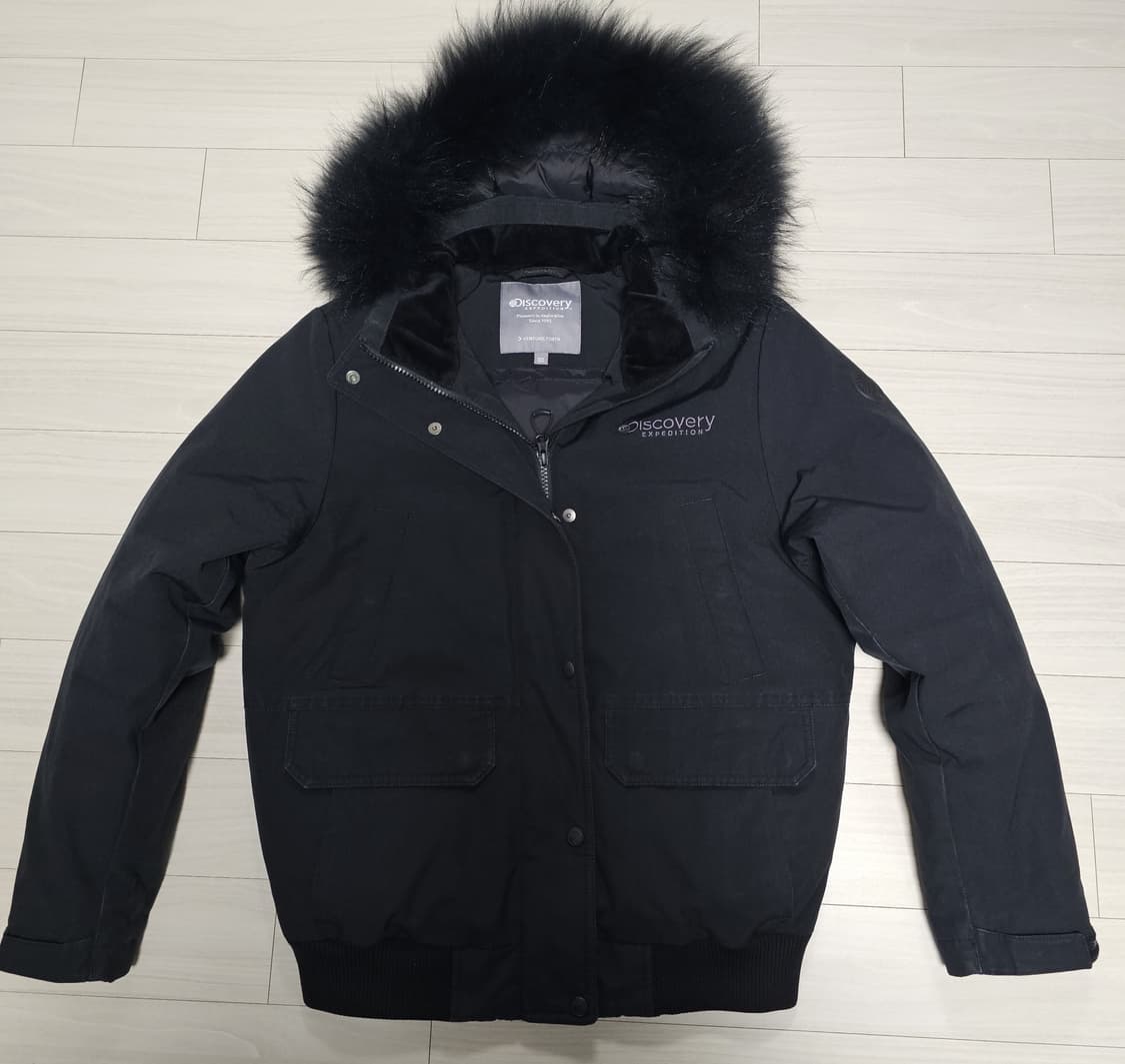 디스커버리 블랙 패딩 점퍼 후드 퍼 상품이미지2