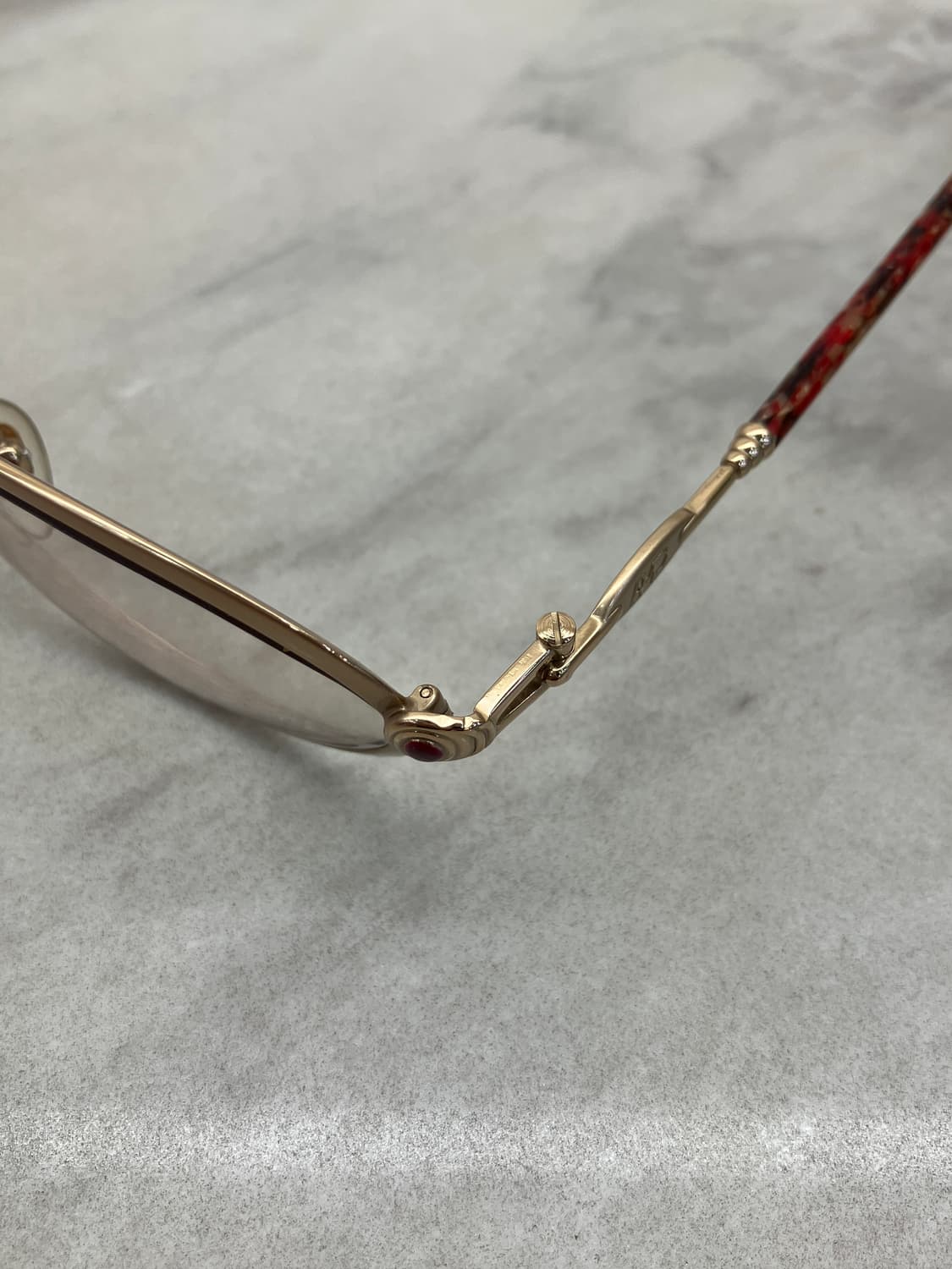 앤 마리 ANNE MARIE 엔틱 골드 오벌 볼드 라운드 메탈테 안경 상품이미지2