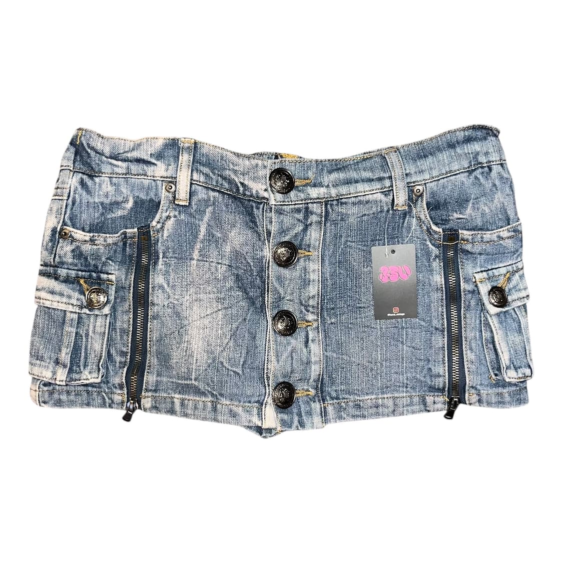 카고포켓 왕단추 데님 스커트 갸루y2k펑크 상품이미지1