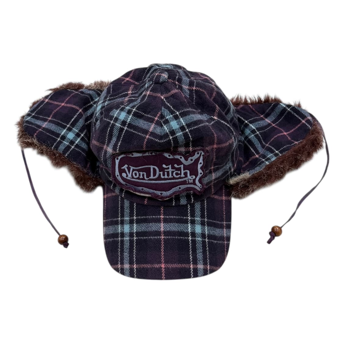 본더치 빈티지 모리걸 체크 군밤 트루퍼햇 모자 상품이미지3