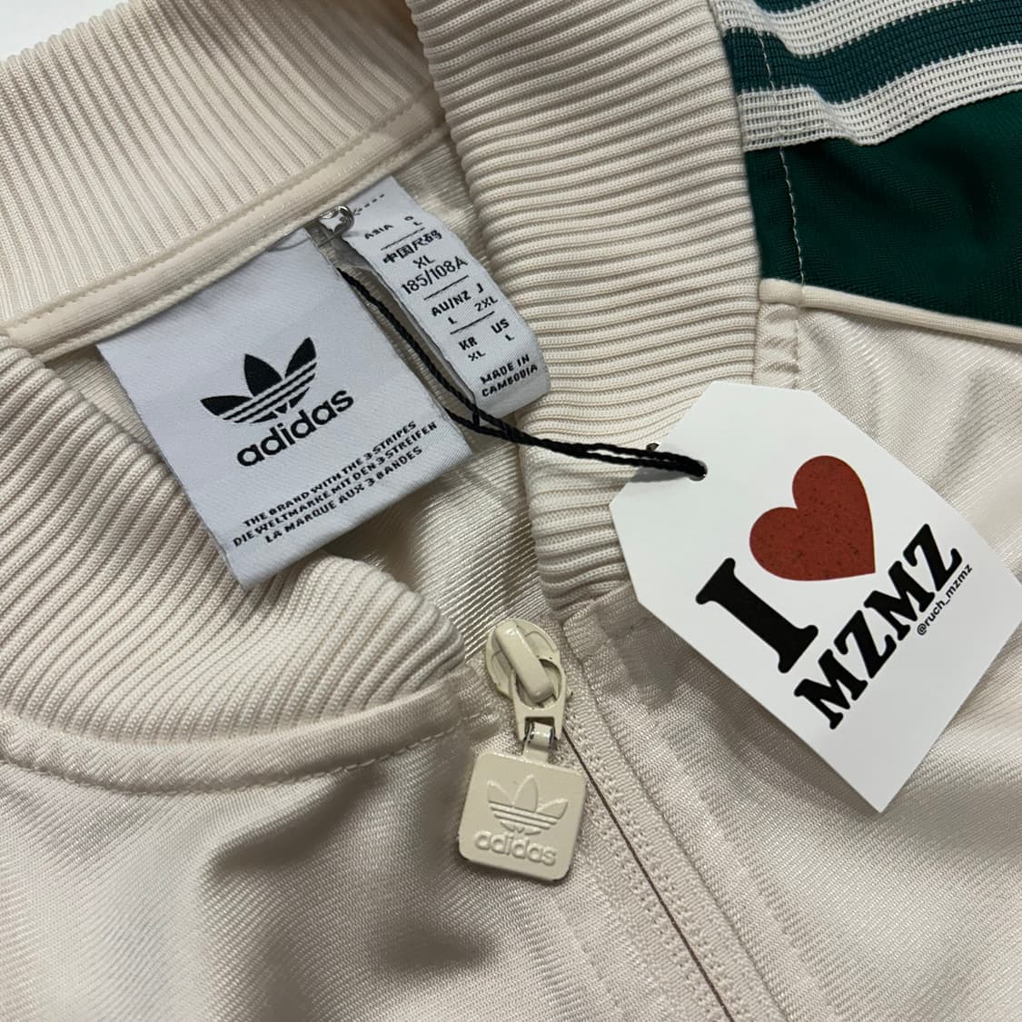 [XL] 23s 아디다스 삼선 트랙탑 아이보리/그린 A718 상품이미지5