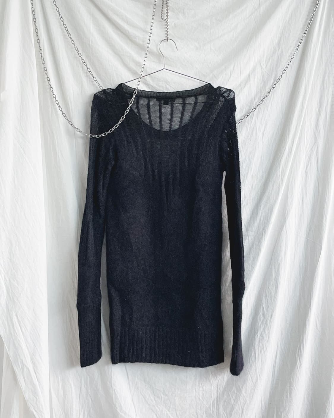 알렉산더 맥퀸 초기 그라데이션 시스루 니트 원피스 상품이미지6