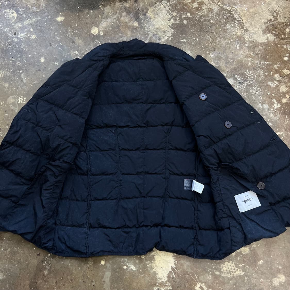 100) 헤보 hevo 가먼트다잉 덕다운 패딩 코트 자켓 메이드인 이태리 상품이미지4