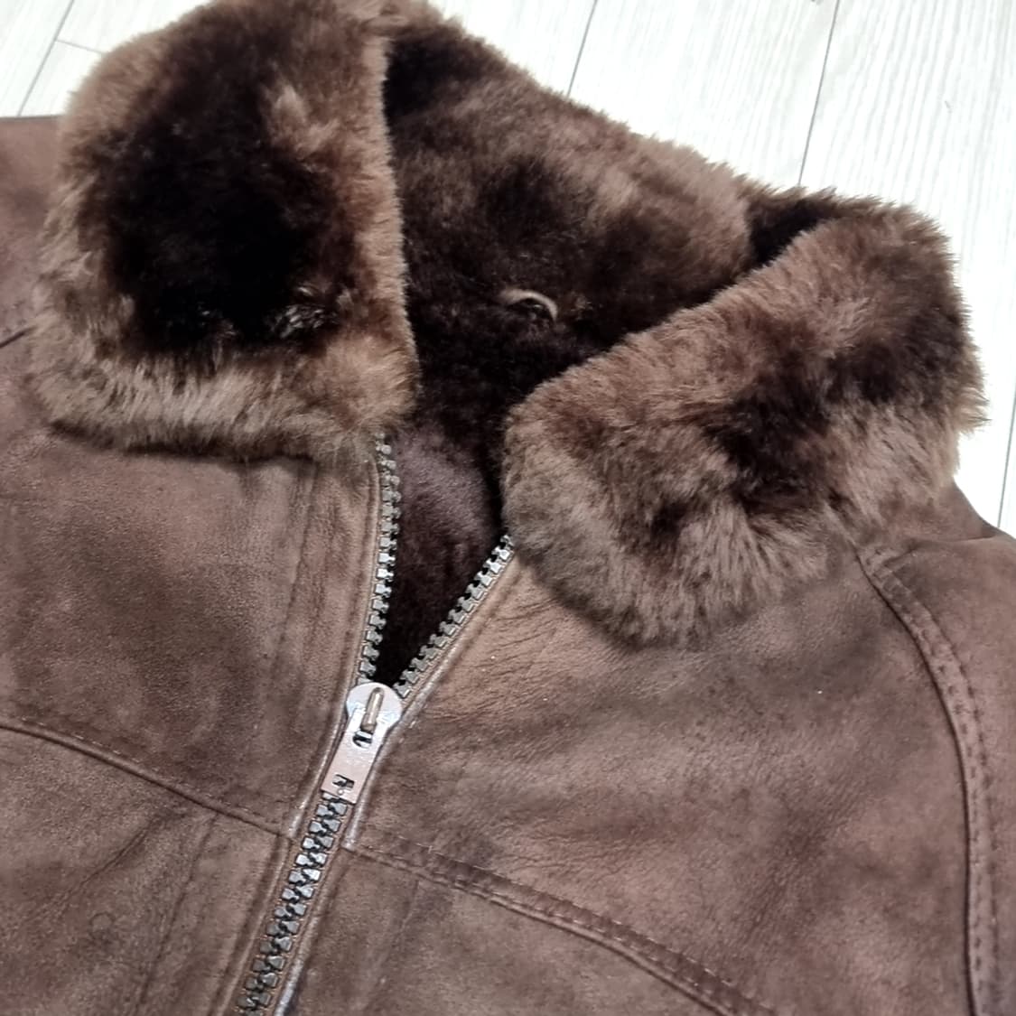 80s commandr스웨이드브라운 b-6 무스탕 가죽 자켓(100) 상품이미지2