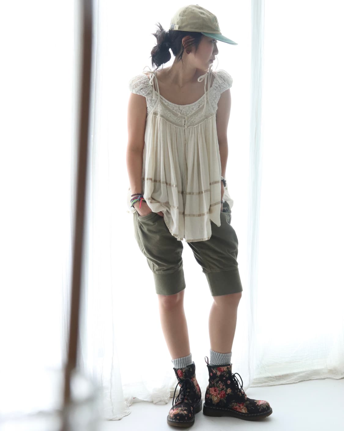 [Beams Boy] Satin Tape Gather Camisole 상품이미지6