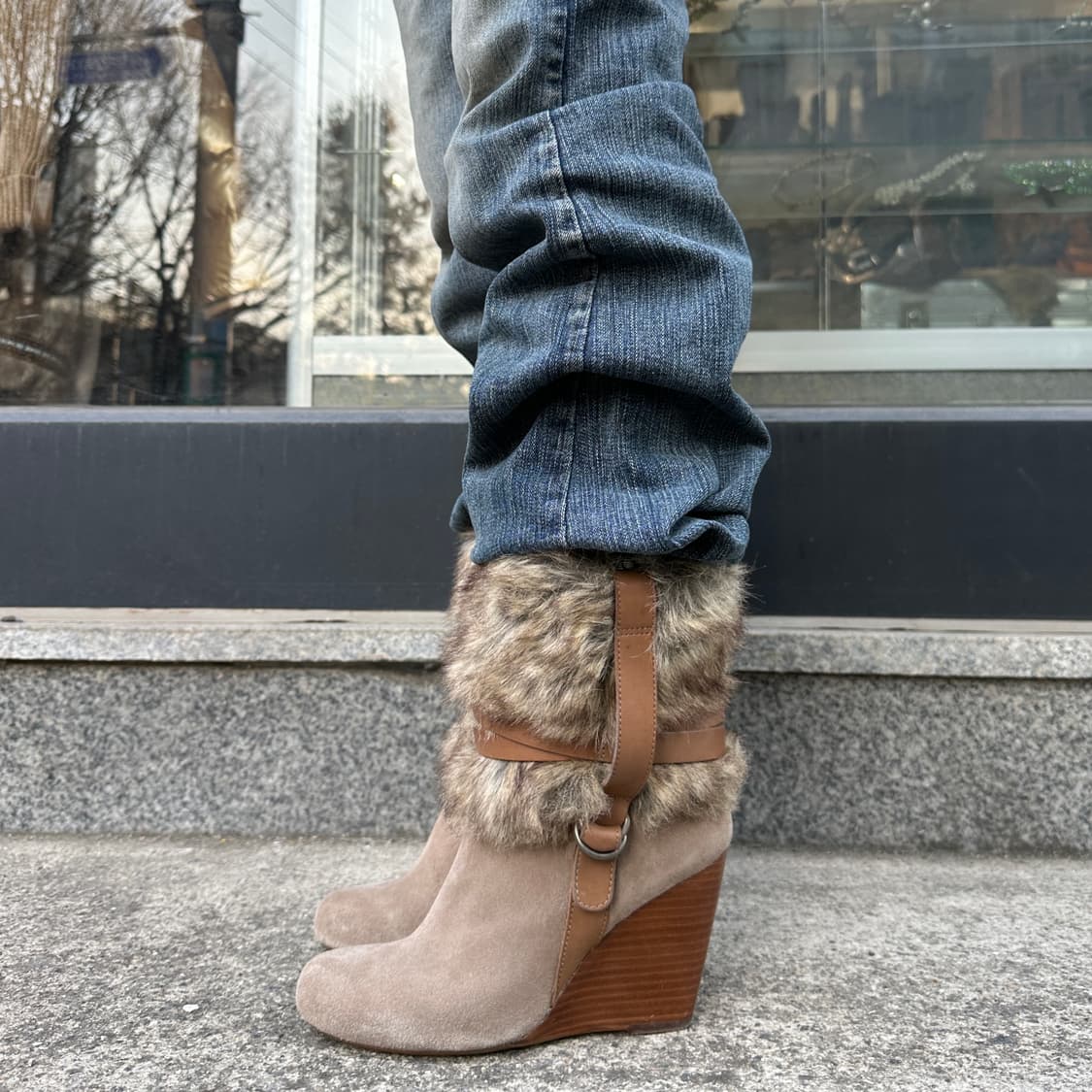 00s 스웨이드 & 퍼 웨치힐 부츠 상품이미지9