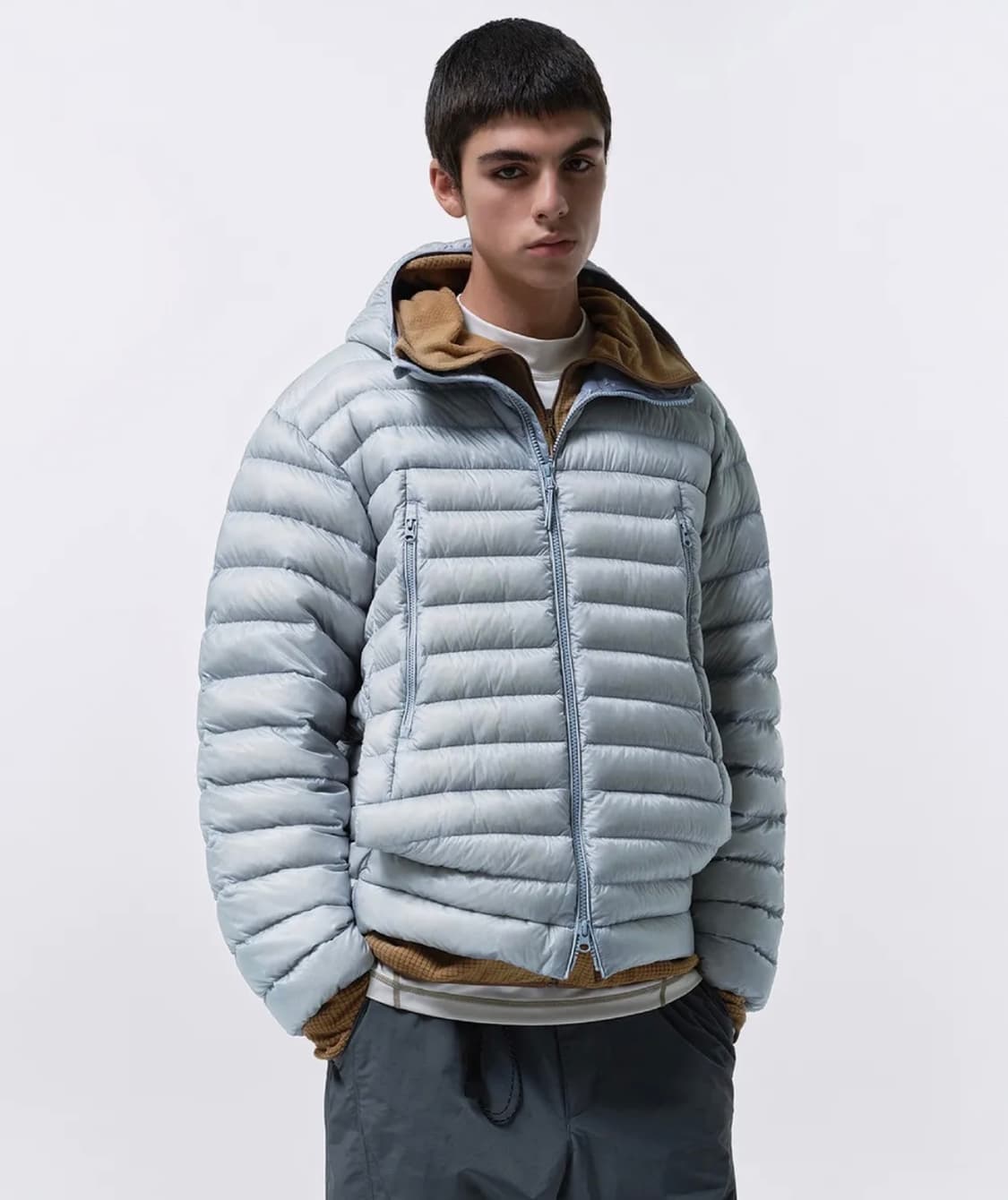 시티 레저 시어 립스탑 후디드 라이트 다운 재킷 [클라우디 블루] 상품이미지1