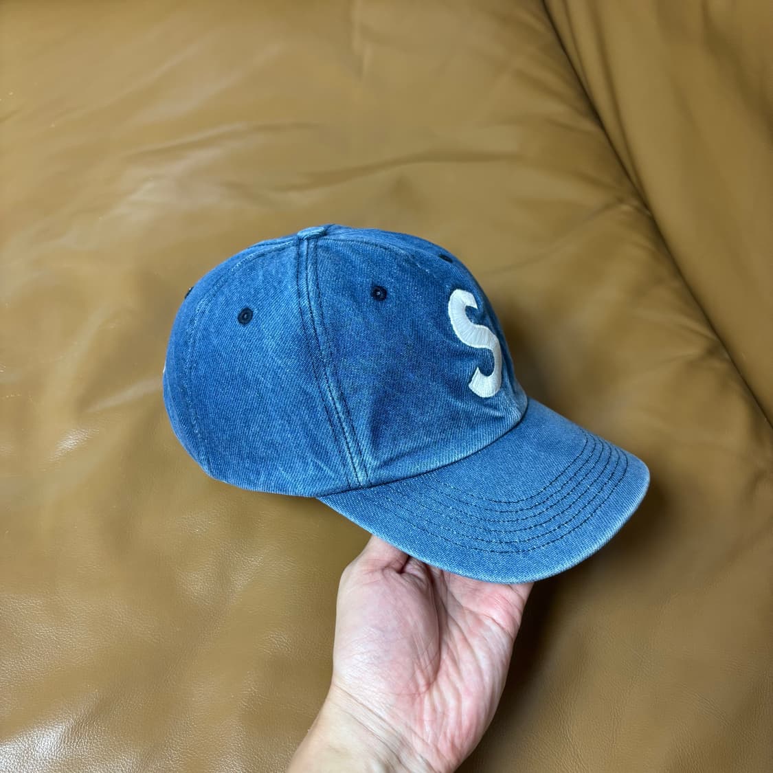 Supreme 슈프림 워시드 데님 S로고 6패널 볼캡 모자 (Denim) 상품이미지3