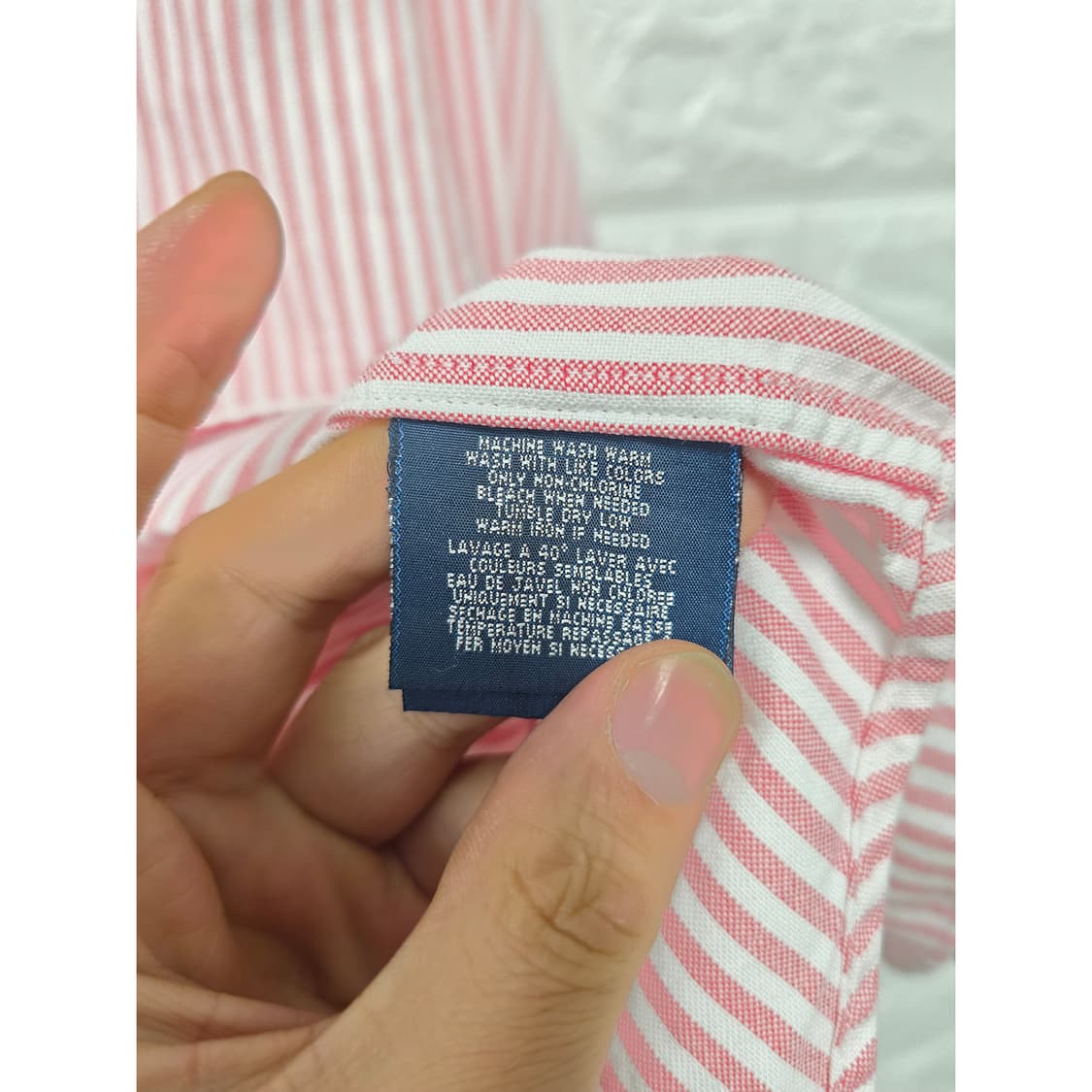 택포)M 폴로랄프로렌 핑크 스트라이프 셔츠  상품이미지3