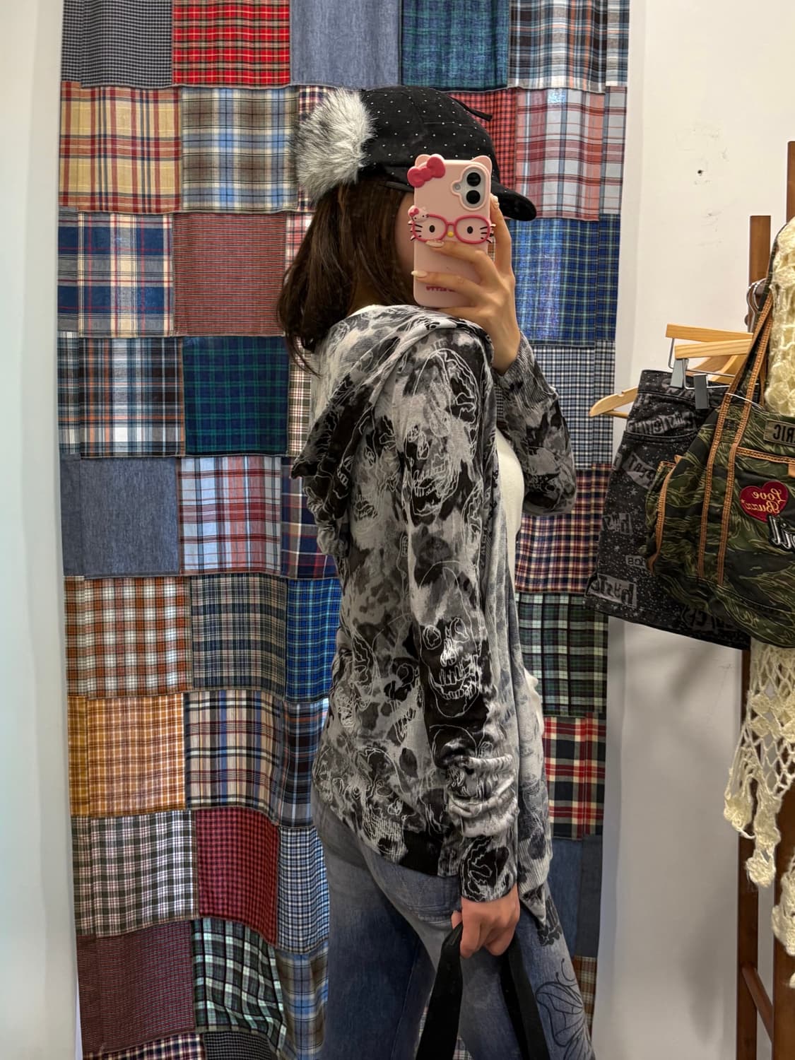 히스테릭글래머 스컬 볼레로 후드 가디건 상품이미지4