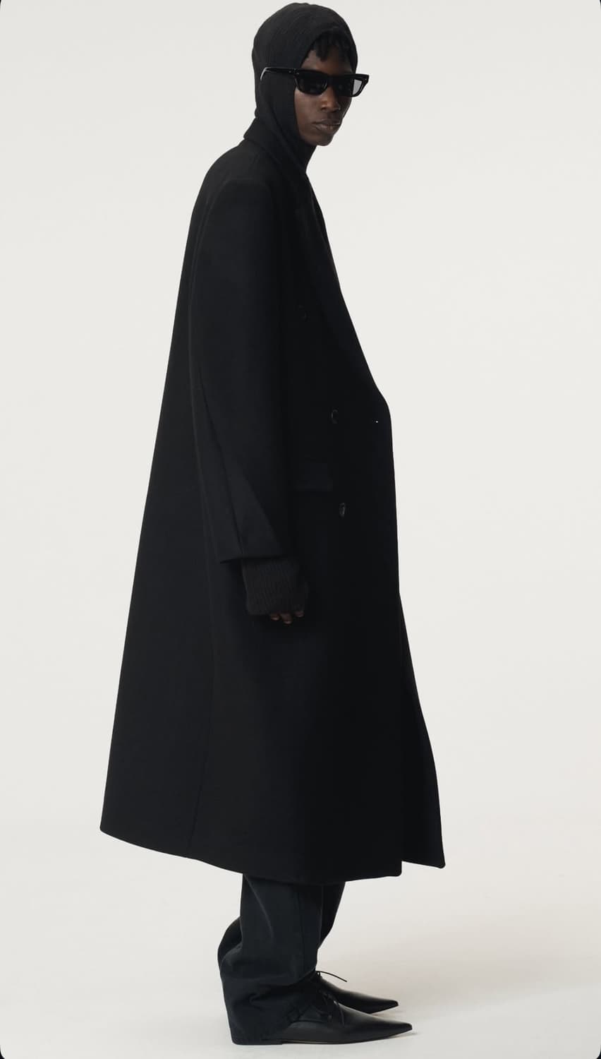 렉토 25FW 클래식 테일러드 더블코트 블랙 상품이미지1