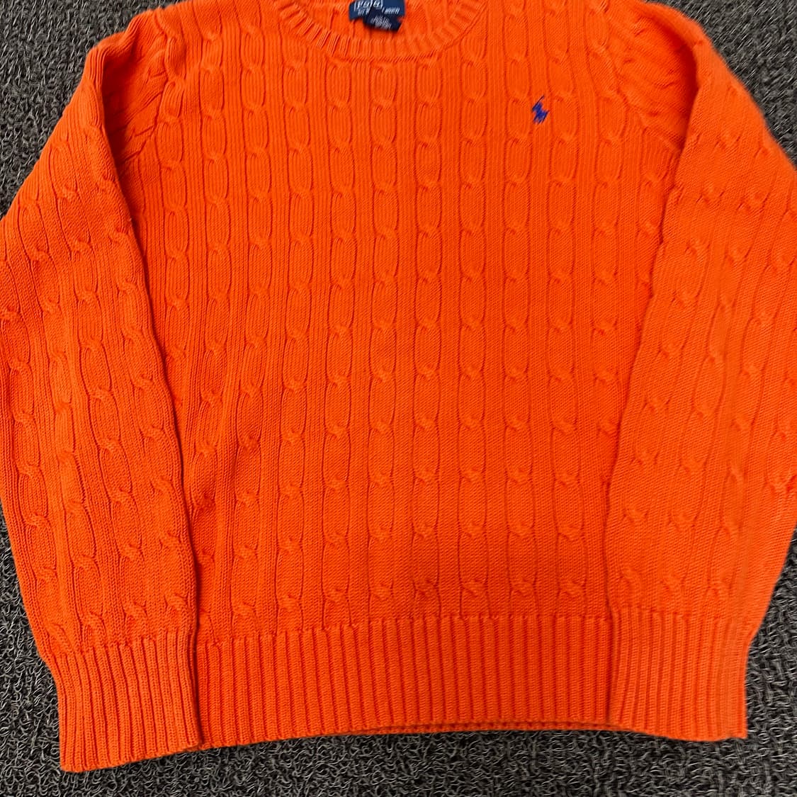 POLO 폴로 랄프로렌 여성 케이블 꽈배기 니트 주황 S 상품이미지4