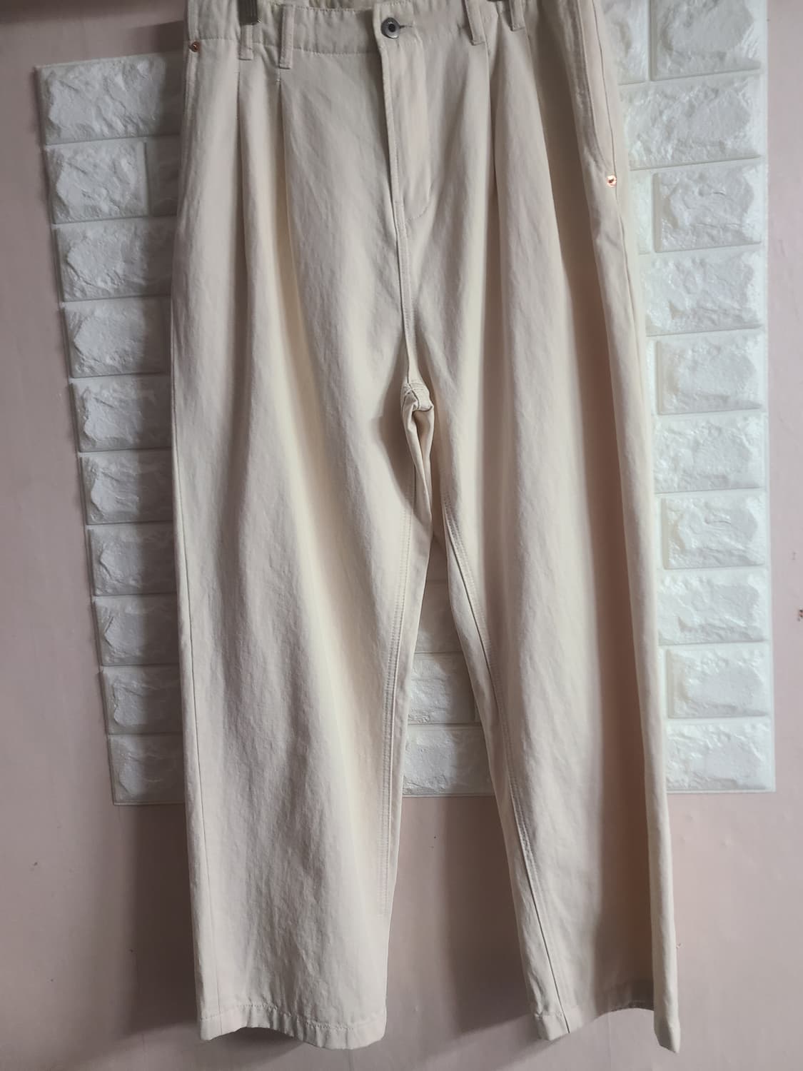 [수]맥우드건 아이보리색 투턱 바지(28-30) 상품이미지1