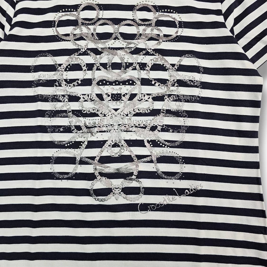  Crocodile Ladies 비즈 스트라이프 티셔츠 상품이미지3