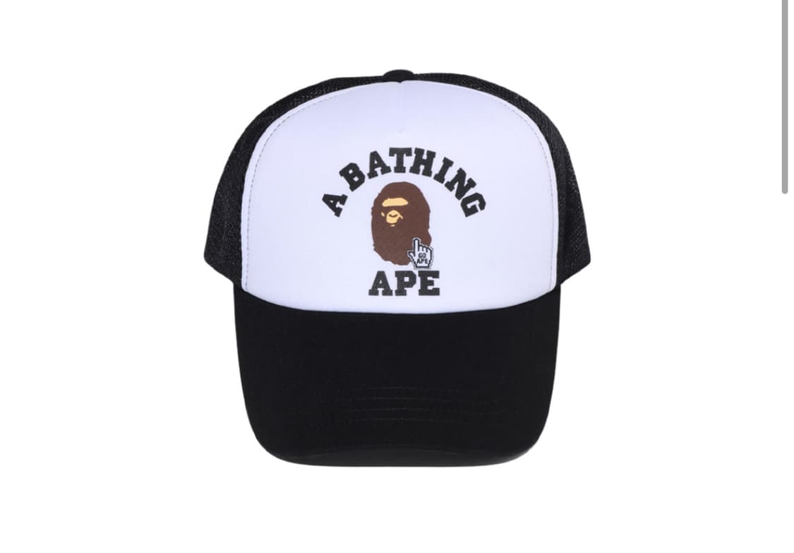 베이프 고 에이프 포인터 컬리지 메쉬 캡 블랙 상품이미지1