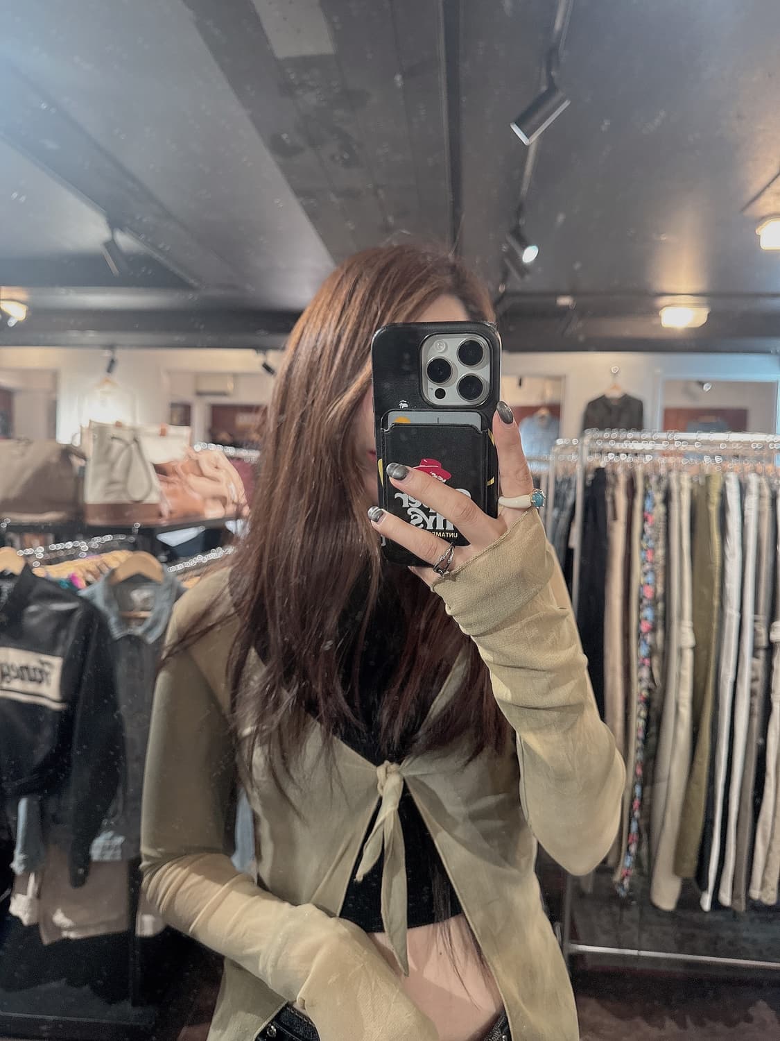 일본빈티지 시스루 나염 디테일 슬림 가디건 볼레로 상품이미지2