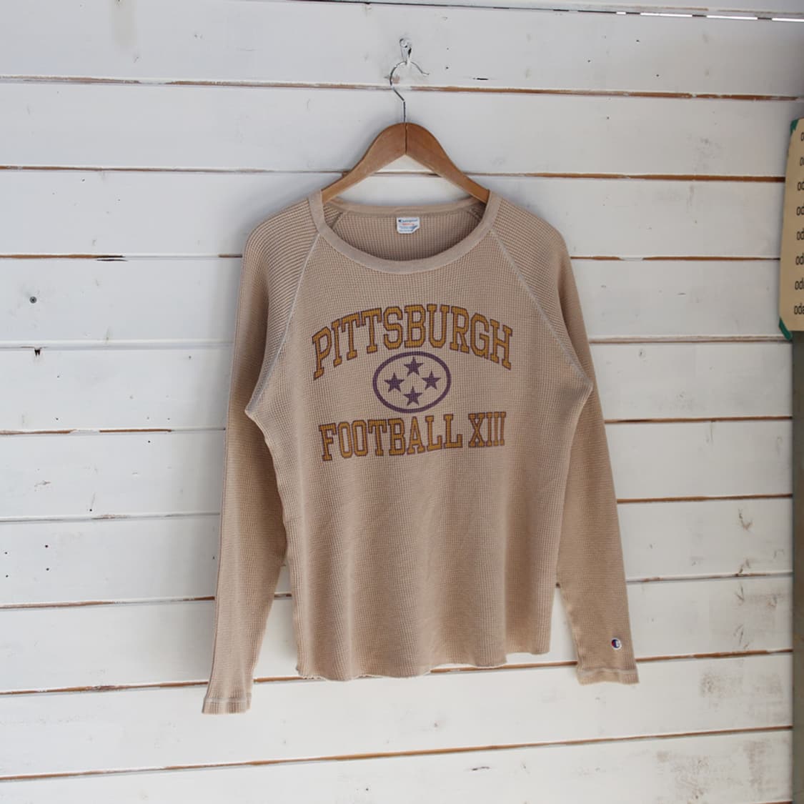 (착용컷) Champion 프린팅 와플 티셔츠 (남성용 M) 상품이미지1