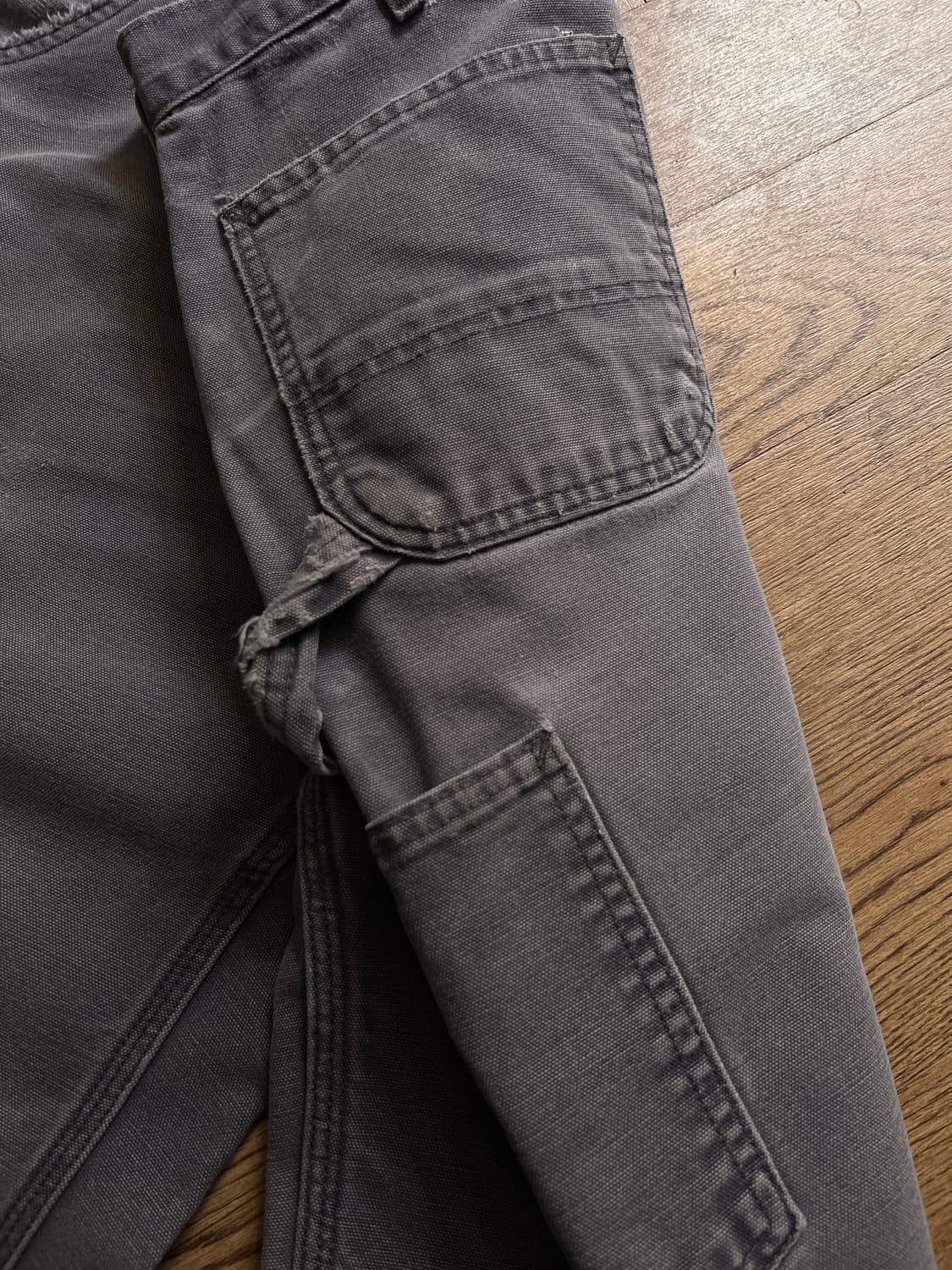 [35]칼하트 USA Made 하드 페이딩 페트롤 블루 싱글니 워크 팬츠 상품이미지6