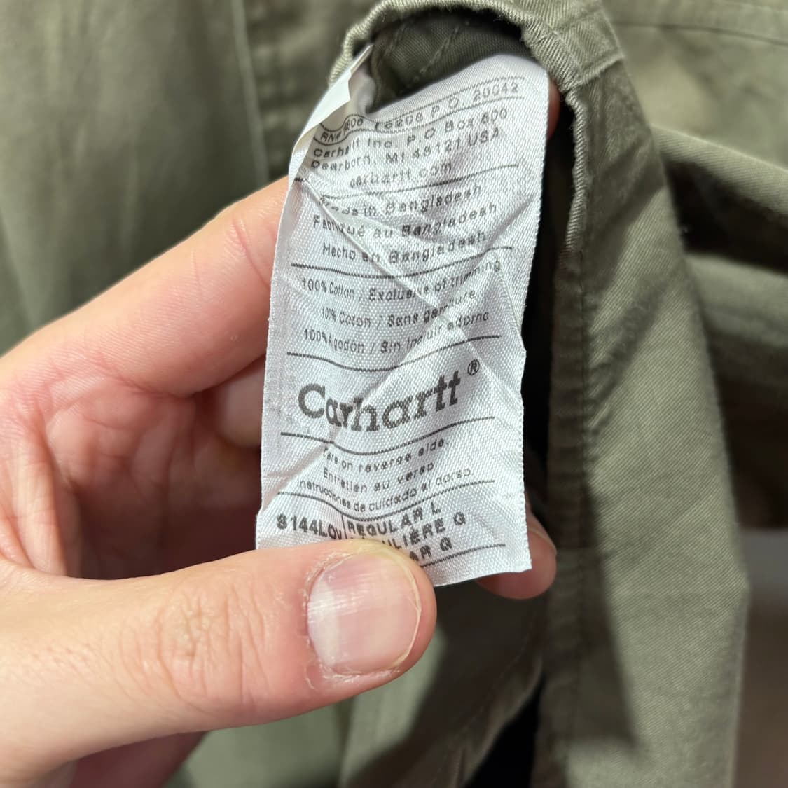 (L) 칼하트 카키 원포켓 워크 셔츠 상품이미지5